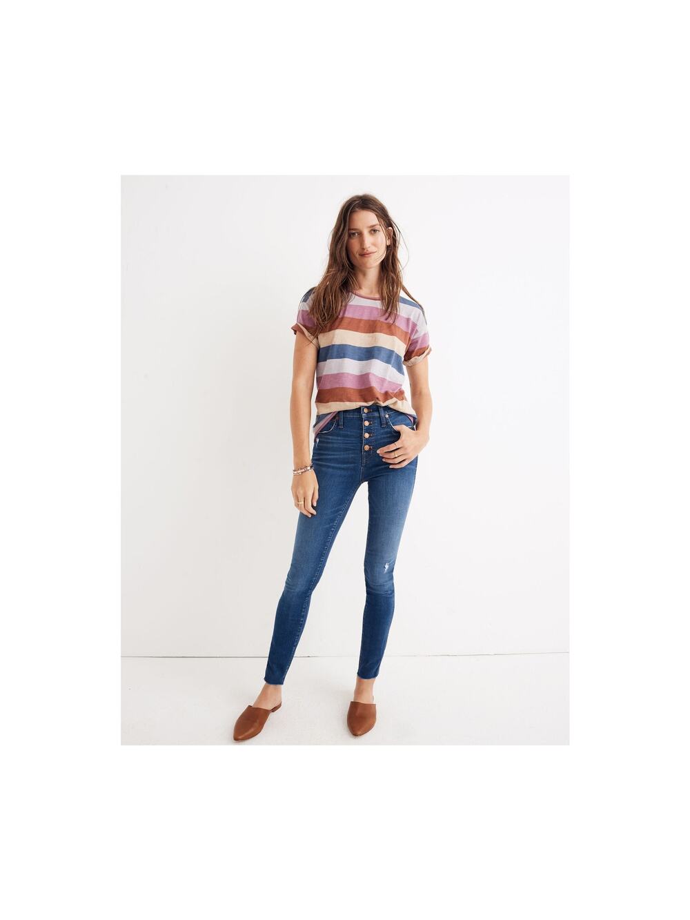 MADEWELL 10" High-Rise Skinny Jeans In Hanna Wash Size 24